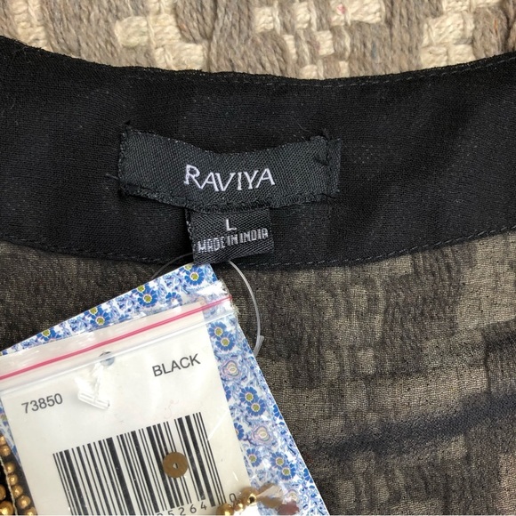 Raviya black sheer swim cover with gold beading detail size large - Picture 3 of 9